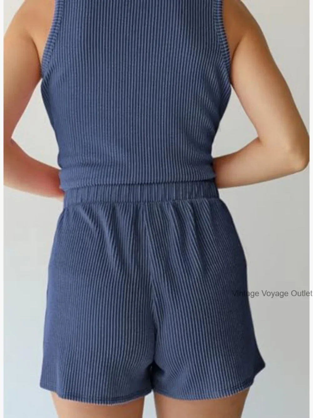 Women's Summer 2 Piece Shorts Set Matching Lounge Outfits Sleeveless - Picture 4 of 7